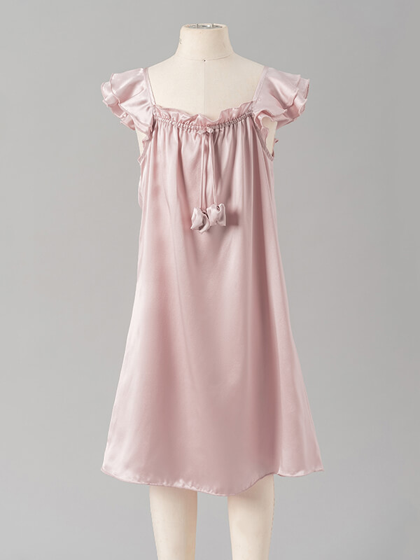19 Momme Sweet Ruffled Silk Dress for Girls
